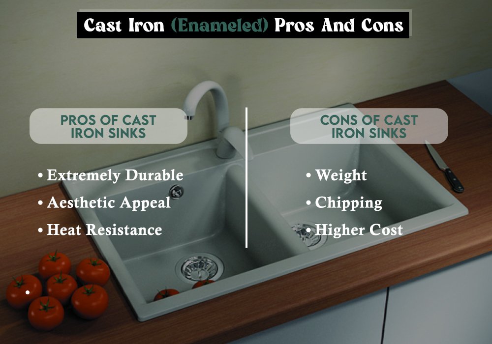 Cast iron kitchen sink.